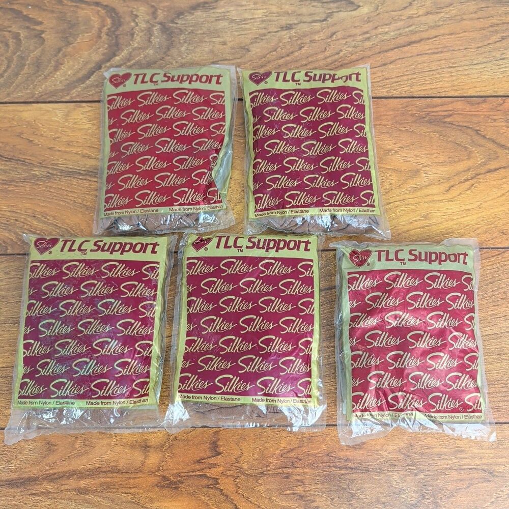 Silkies 5 Packs Medium Beige TLC Support Hosiery Pantyhose Vintage